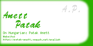 anett patak business card